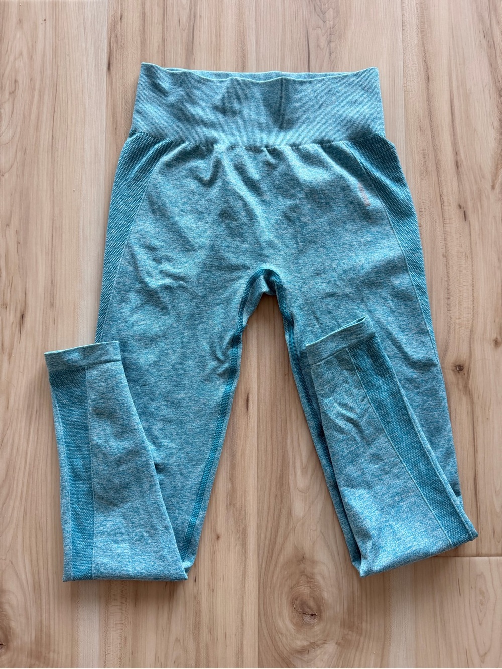 Gymshark Flex High Waisted Marled Blue Seamless Leggings, M